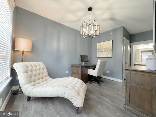 Home Office, Interior, Pendant Lights, Wood Texture Flooring