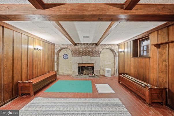 Fireplace, Interior, Stone Walls, Wooden Beams, Wooden Walls