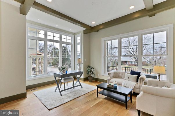 Home Office, Interior, Living room, Recessed Lighting, Wood Texture Flooring