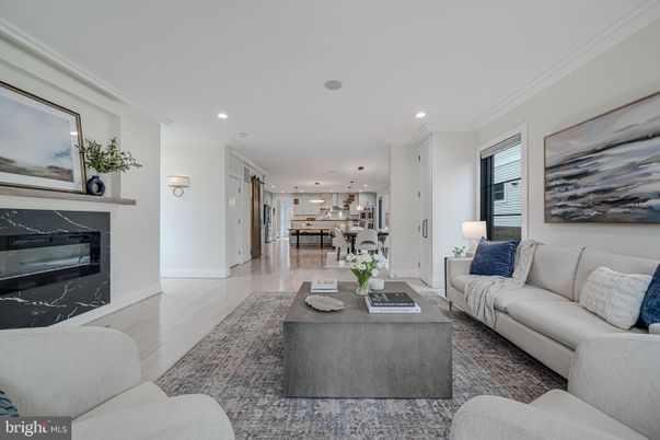 Fireplace, Interior, Kitchen, Living room, Pendant Lights, Recessed Lighting