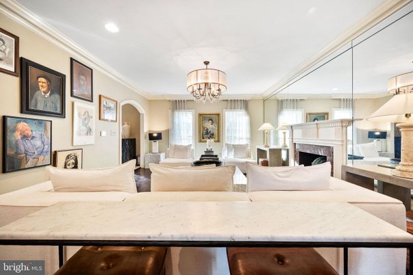Chandelier, Fireplace, Interior, Living room, Recessed Lighting