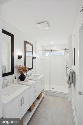 Bathroom, Dual Sink Vanities, Glass Shower, Interior