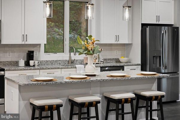 Interior, Kitchen, Pendant Lights, Wood Texture Flooring