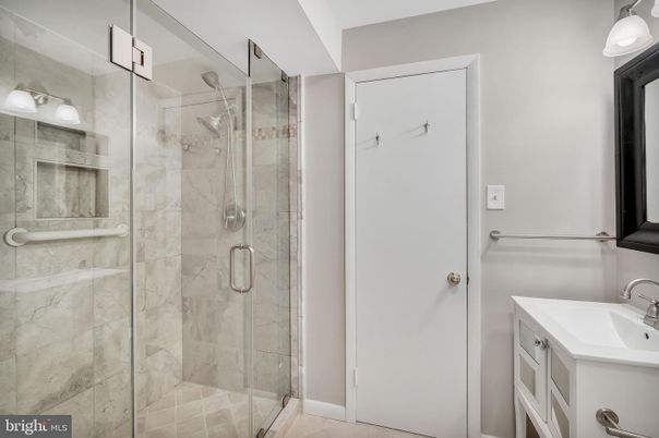 Bathroom, Glass Shower, Interior, Marble Walls