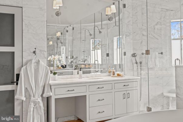 Bathroom, Glass Shower, Interior, Marble Walls