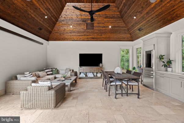 Dining room, Interior, Living room, Recessed Lighting, Wooden Ceilings