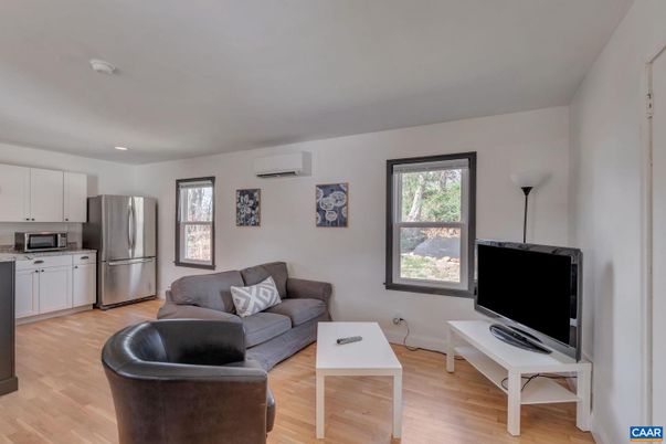 Interior, Kitchen, Living room, Recessed Lighting, Stainless Steel Appliances, Wood Texture Flooring