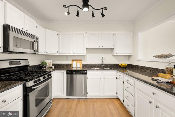 Interior, Kitchen, Stainless Steel Appliances, Wood Texture Flooring