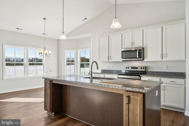 Interior, Kitchen, Pendant Lights, Water, Wood Texture Flooring