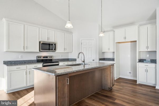 Interior, Kitchen, Pendant Lights, Stainless Steel Appliances, Wood Texture Flooring