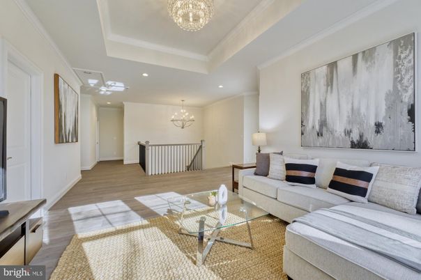 Chandelier, Interior, Living room, Recessed Lighting, Wood Texture Flooring