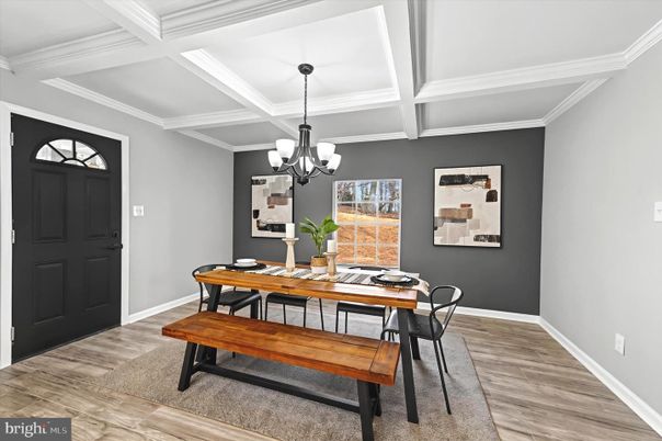 Chandelier, Dining room, Interior, Wood Texture Flooring