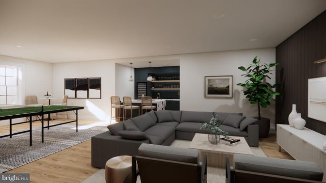 Dining room, Interior, Living room, Pendant Lights, Wood Texture Flooring