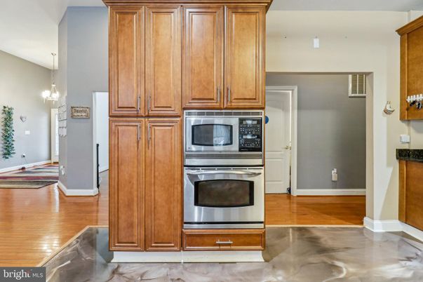 Interior, Kitchen, Pendant Lights, Stainless Steel Appliances, Wood Texture Flooring