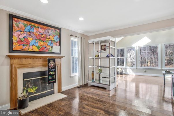 Fireplace, Interior, Recessed Lighting, Wood Texture Flooring
