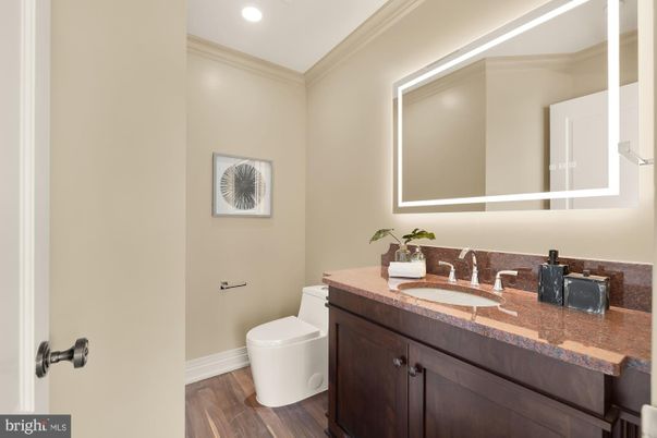 Bathroom, Interior, Recessed Lighting, Wood Texture Flooring