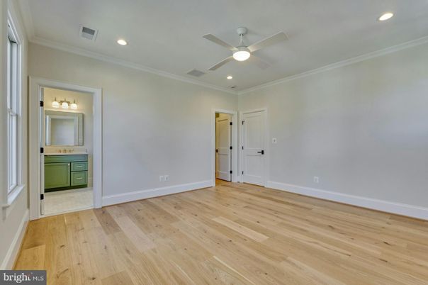 Bathroom, Empty room, Interior, Recessed Lighting, Wood Texture Flooring
