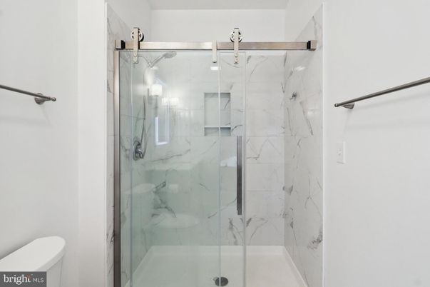 Bathroom, Glass Shower, Interior, Marble Walls