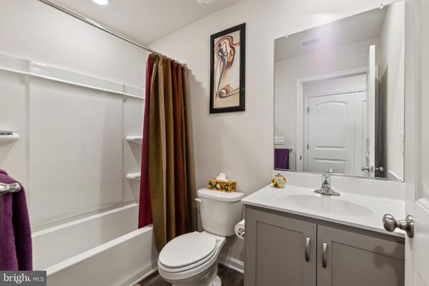 Bathroom, Interior, Recessed Lighting, Wood Texture Flooring