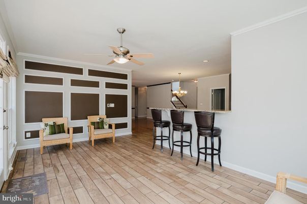 Chandelier, Dining room, Interior, Recessed Lighting, Wood Texture Flooring