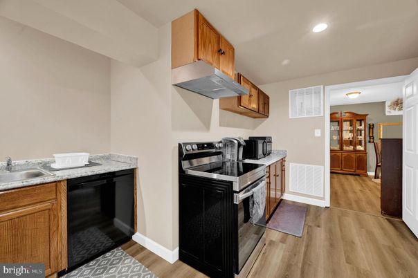 Interior, Kitchen, Recessed Lighting, Wood Texture Flooring