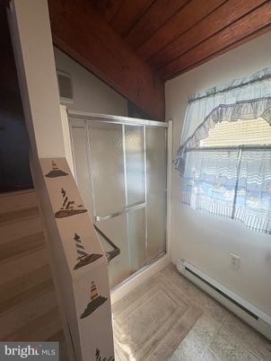 Bathroom, Glass Shower, Interior, Wooden Ceilings