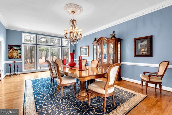 Chandelier, Dining room, Interior, Wood Texture Flooring