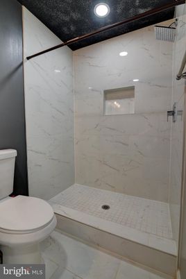 Bathroom, Interior, Marble Walls, Recessed Lighting