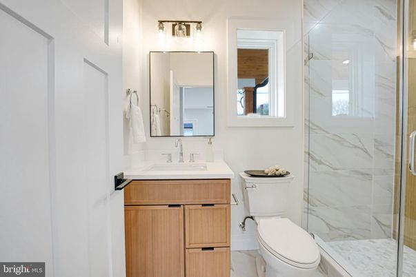 Bathroom, Glass Shower, Interior, Marble Walls