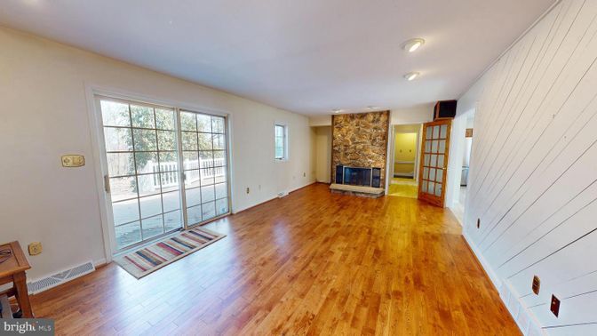 Empty room, Fireplace, Interior, Wood Texture Flooring