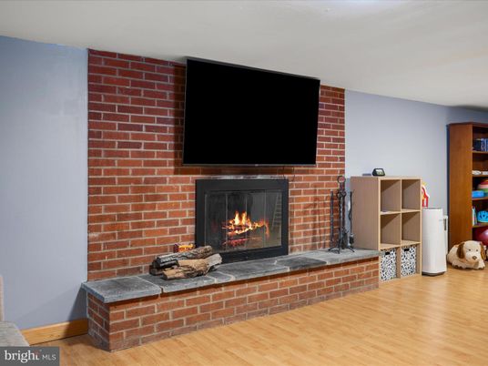 Fireplace, Interior, Stone Walls, Wood Texture Flooring