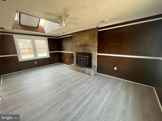 Empty room, Fireplace, Interior, Wood Texture Flooring