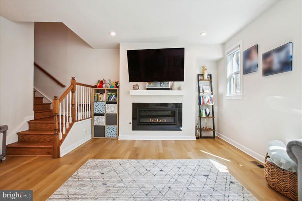 Fireplace, Interior, Recessed Lighting, Wood Texture Flooring