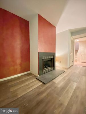 Empty room, Fireplace, Interior, Recessed Lighting, Wood Texture Flooring