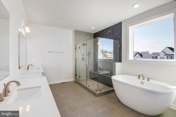 Bathroom, Dual Sink Vanities, Free Standing Baths, Glass Shower, Interior, Recessed Lighting