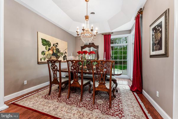 Chandelier, Dining room, Interior, Wood Texture Flooring