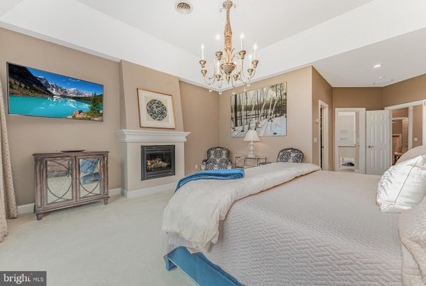 Bedroom, Chandelier, Fireplace, Interior, Recessed Lighting
