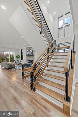 Fireplace, Interior, Recessed Lighting, Wood Texture Flooring