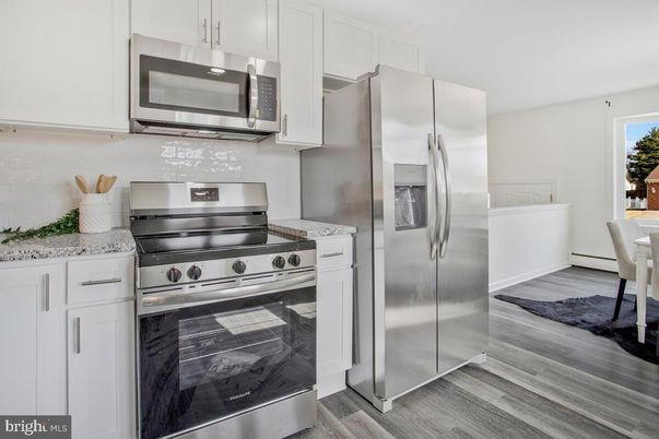 Interior, Kitchen, Stainless Steel Appliances, Wood Texture Flooring