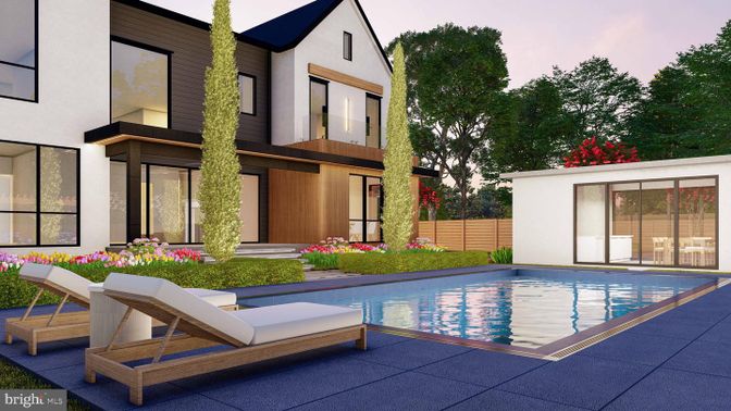 Exterior, Facade, Pool, Modern