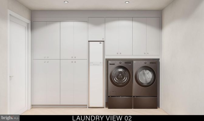 Interior, Recessed Lighting, Washer, Wood Texture Flooring
