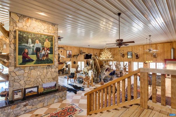 Fireplace, Interior, Stone Walls, Wooden Walls