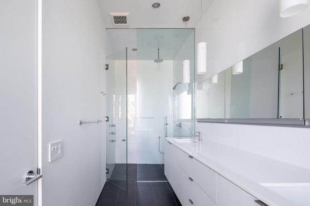 Bathroom, Glass Shower, Interior, Pendant Lights