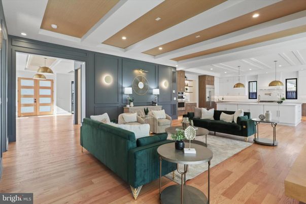Interior, Kitchen, Living room, Pendant Lights, Recessed Lighting, Stainless Steel Appliances, Wood Texture Flooring