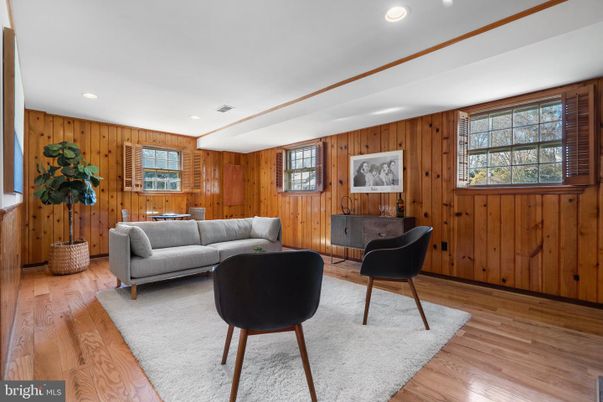 Interior, Living room, Recessed Lighting, Wood Texture Flooring, Wooden Walls