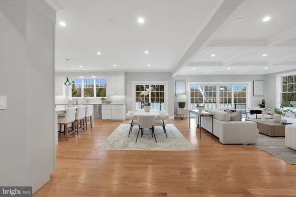 Dining room, Interior, Kitchen, Living room, Pendant Lights, Recessed Lighting, Wood Texture Flooring