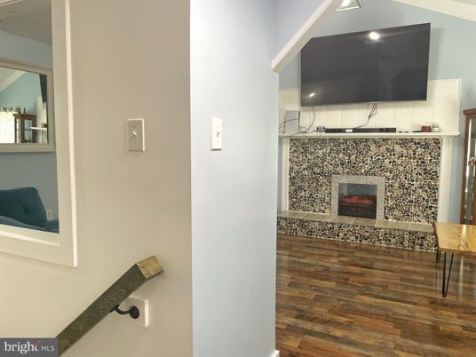 Fireplace, Interior, Recessed Lighting, Wood Texture Flooring