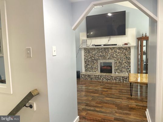 Fireplace, Interior, Recessed Lighting, Wood Texture Flooring