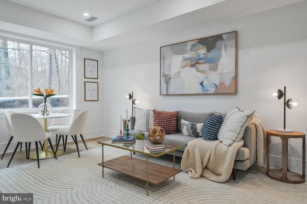 Dining room, Interior, Living room, Recessed Lighting, Wood Texture Flooring