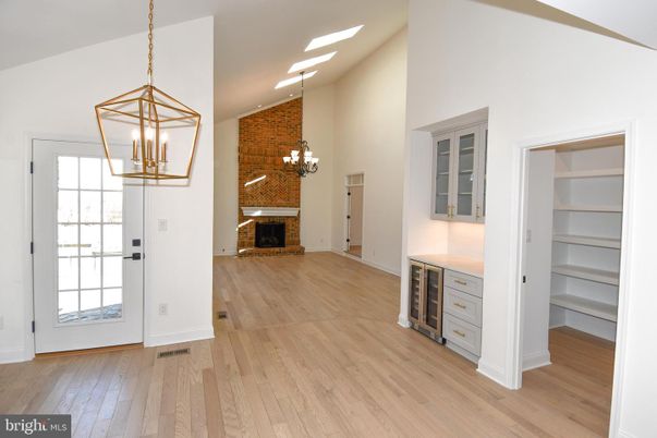 Fireplace, Interior, Pendant Lights, Wood Texture Flooring